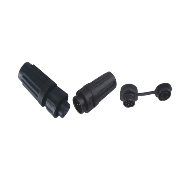 Conector impermeable de plástico negro